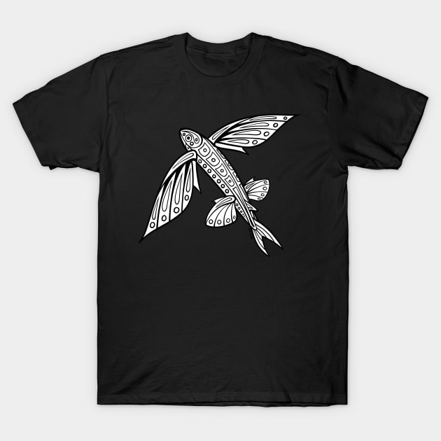 Native Inspired Flying Fish T-Shirt by DahlisCrafter